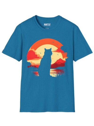Sunset Cat Silhouette - Cat T-Shirt - Adults Unisex